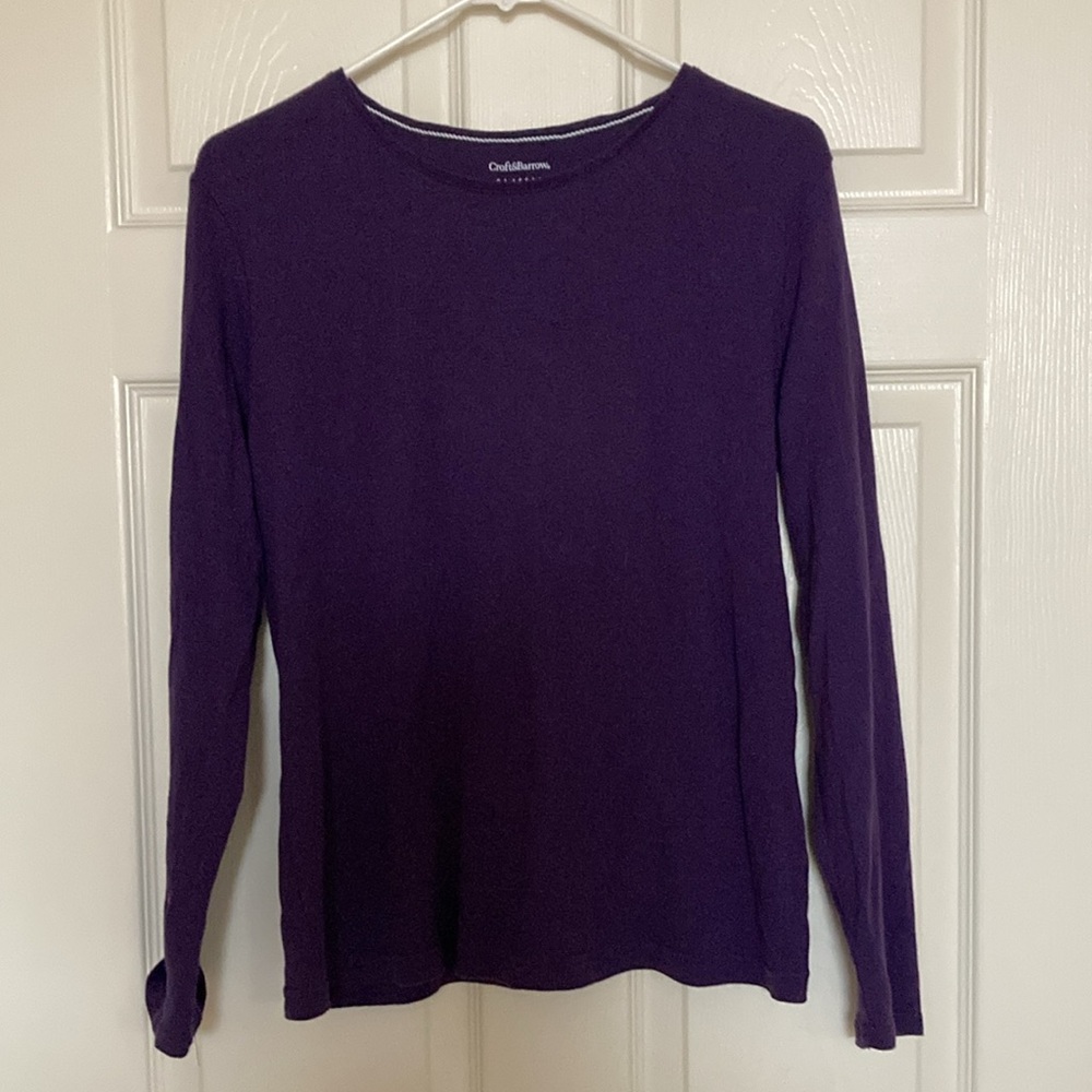 2 For $10 / Croft and Barrow - "The Classic Tee" T-shirt M Long Sleeves  Purple